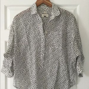 Black and white confetti top